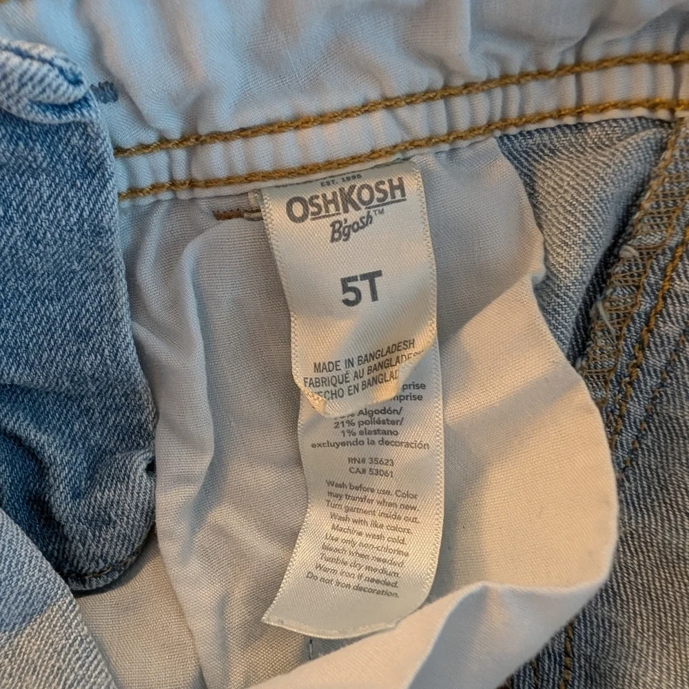Oshkosh Kids Light Blue Denim Overalls Size 5T